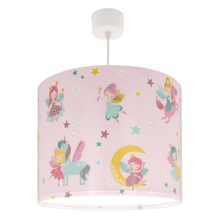 Plastikowa lampa wisząca dla dzieci różowa, Fairy