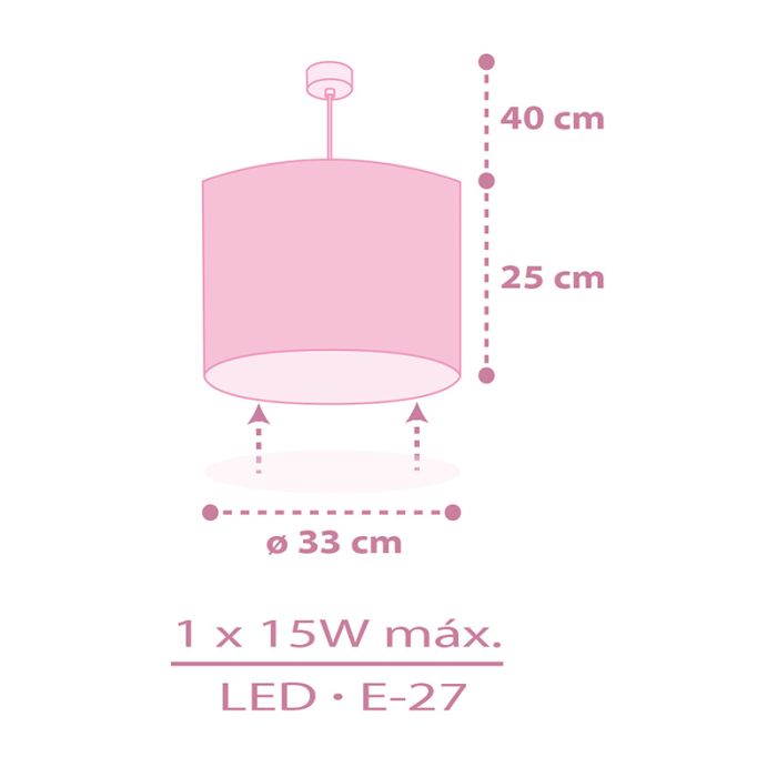 Plastikowa lampa wisząca dla dzieci różowa, Fairy