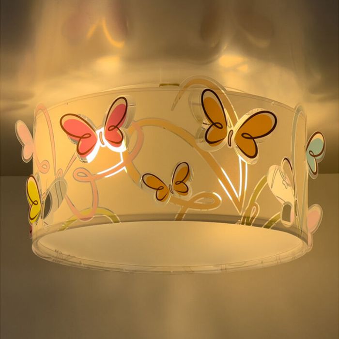 Wielokolorowa lampa sufitowa dla dzieci plastikowa, Butterfly