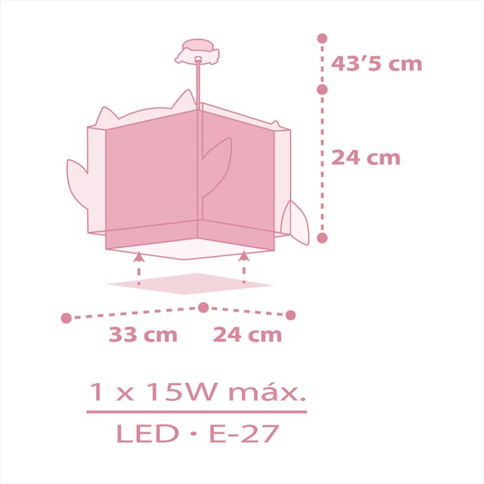 Plastikowa lampa wisząca dla dzieci różowa, Owls
