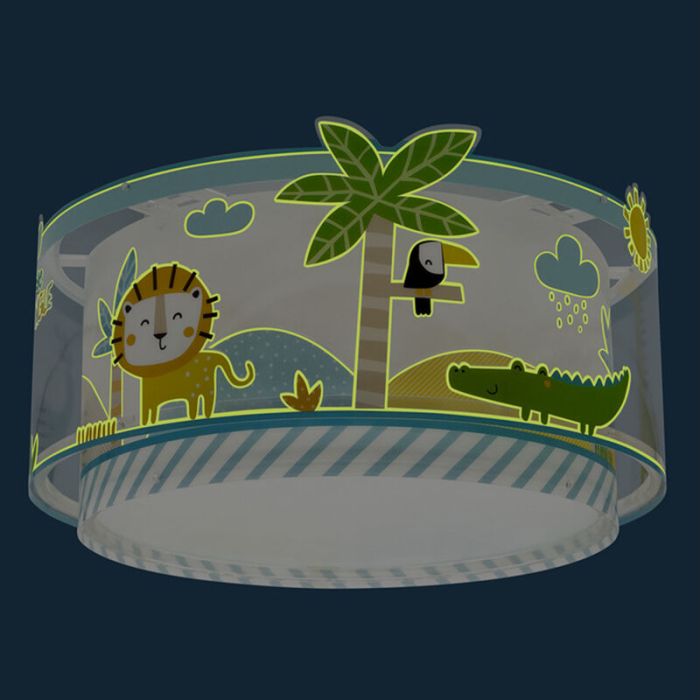 Wielokolorowa lampa sufitowa dla dzieci plastikowa, Jungle