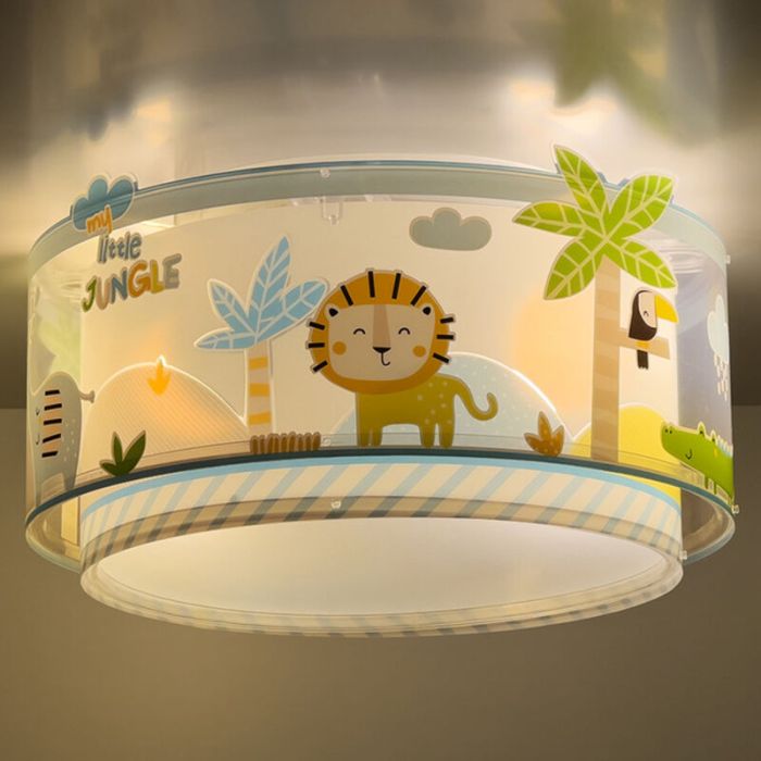 Wielokolorowa lampa sufitowa dla dzieci plastikowa, Jungle