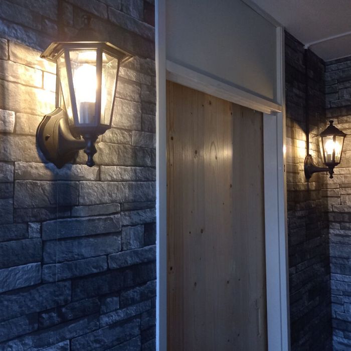 Aluminiowa klasyczna lampa zewnętrzna czarna, Alieke, IP44
