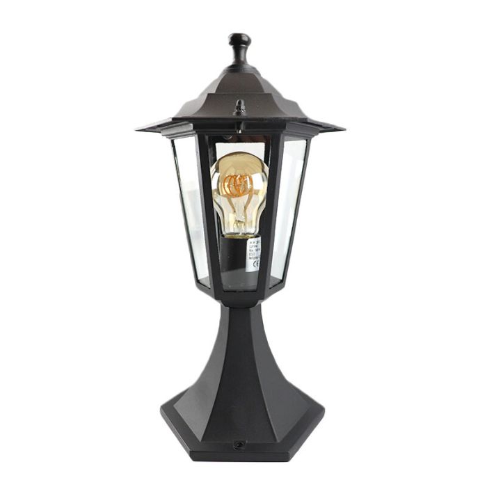 Aluminiowa klasyczna lampa zewnętrzna czarna, Alieke, IP44