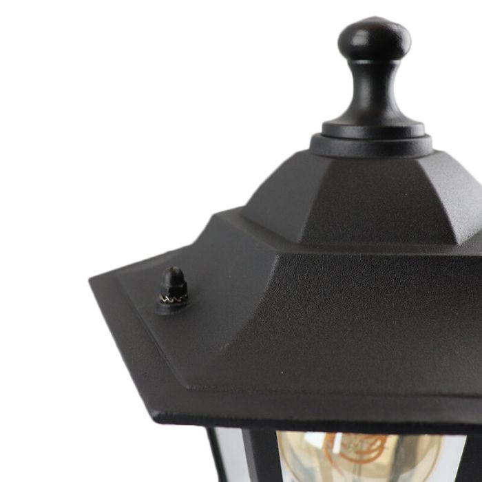 Aluminiowa klasyczna lampa zewnętrzna czarna, Alieke, IP44