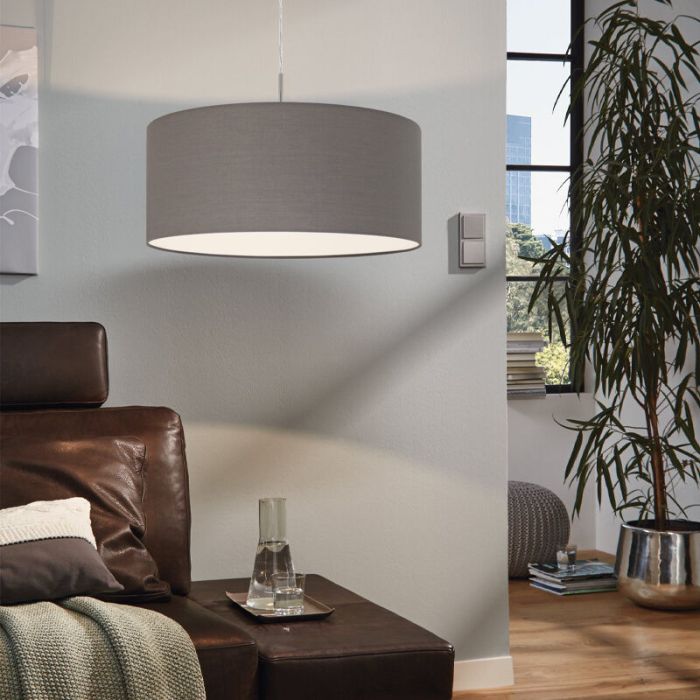 Tkanina nowoczesna lampa wisząca antracytowa, Abano