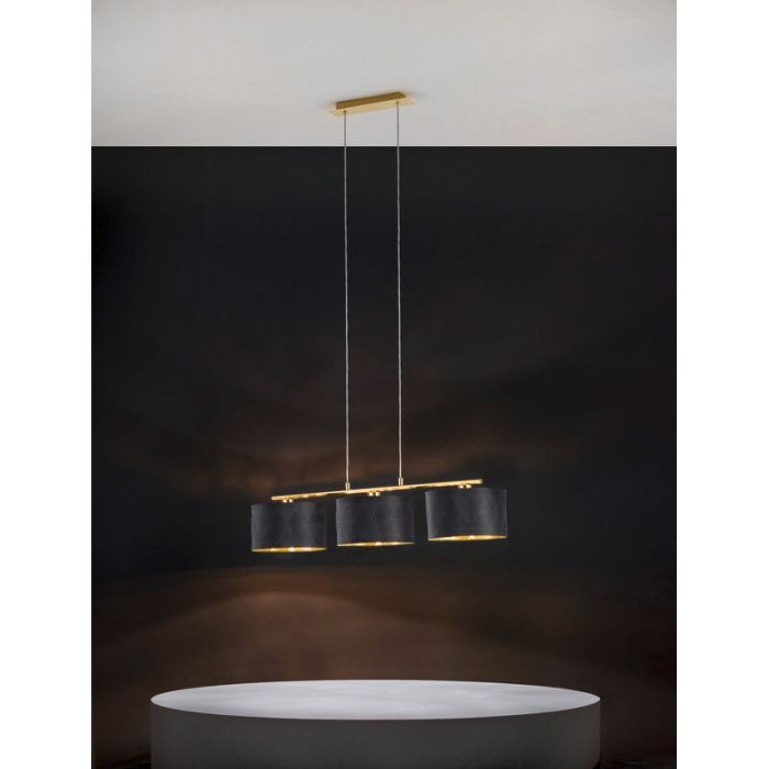 Tkanina design lampa wisząca czarna, Wessel