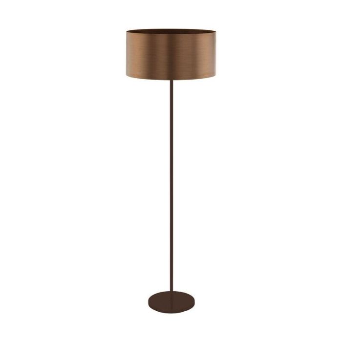 Plastikowa design lampa stojąca brązowa, Noor, z przełącznik