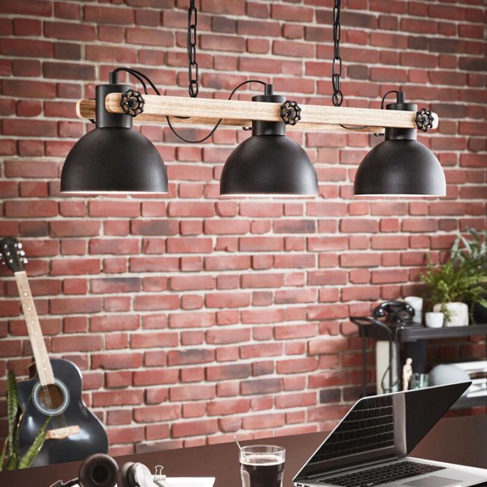 Metalowa industrialna lampa wisząca czarna, Elmira