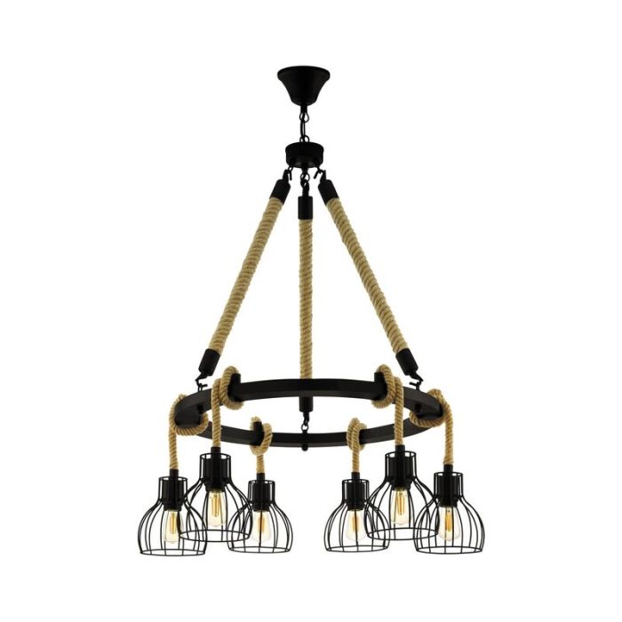 Stalowa industrialna lampa wisząca czarna, Simeon