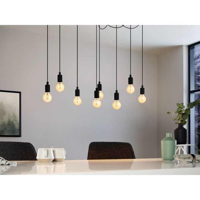 Stalowa industrialna lampa wisząca czarna, Katinka
