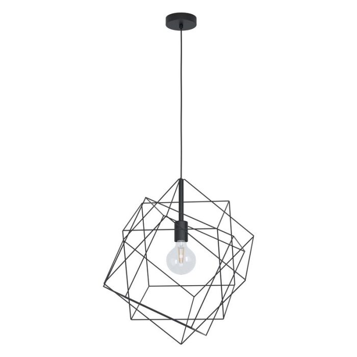 Stalowa industrialna lampa wisząca czarna, Aemilius
