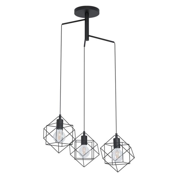 Stalowa industrialna lampa wisząca czarna, Aemilius