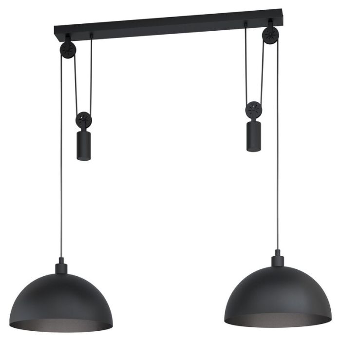 Stalowa industrialna lampa wisząca czarna, Yvette