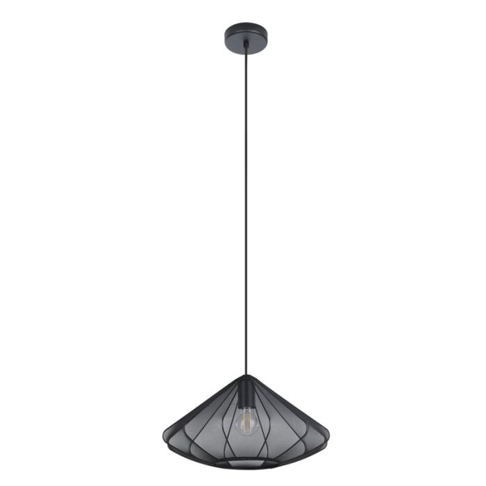 Stalowa industrialna lampa wisząca czarna, Agnese