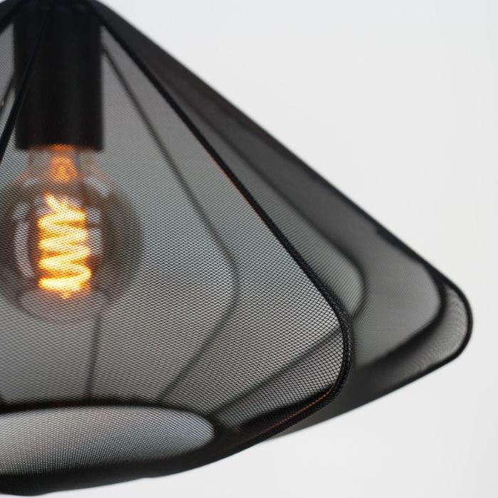 Stalowa industrialna lampa wisząca czarna, Agnese