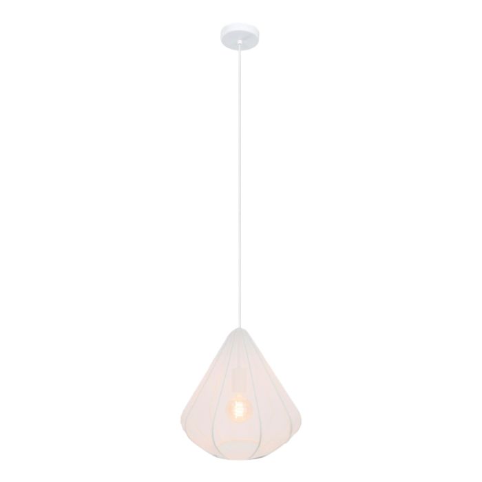 Stalowa industrialna lampa wisząca biała, Agnese