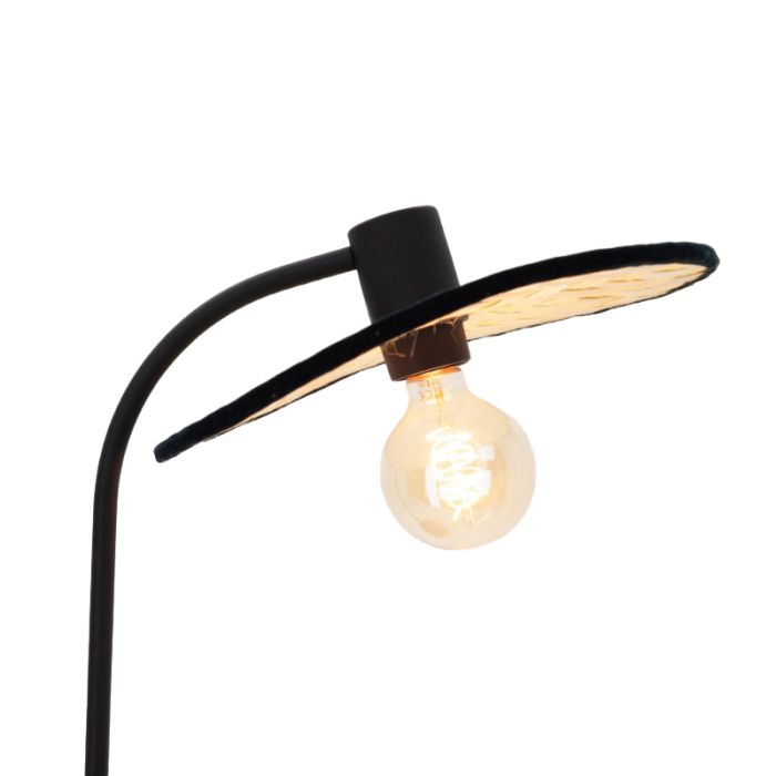 Drewniana rustykalna lampa stołowa brązowa, Jillah, z przełącznik
