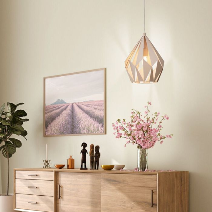 Metalowa design lampa wisząca różowa, Acri
