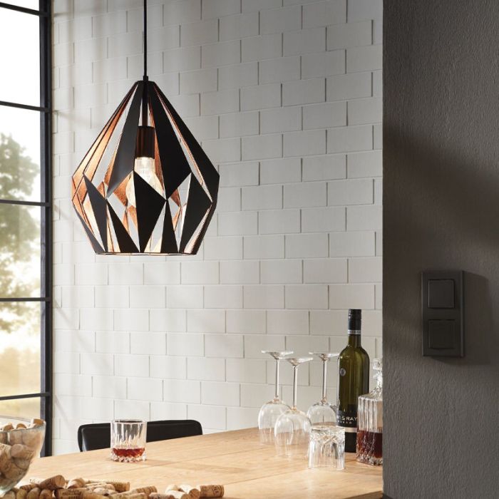 Metalowa design lampa wisząca czarna, Acri