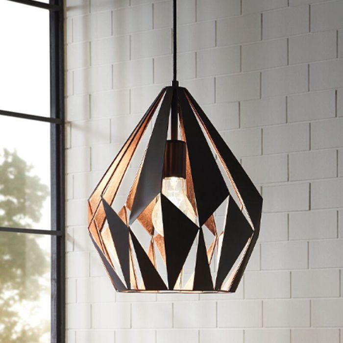 Metalowa design lampa wisząca czarna, Acri