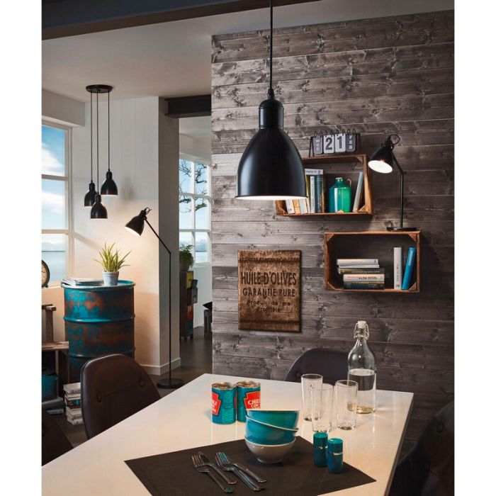 Metalowa industrialna lampa wisząca czarna, Lavinio