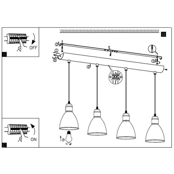 Metalowa industrialna lampa wisząca czarna, Lavinio