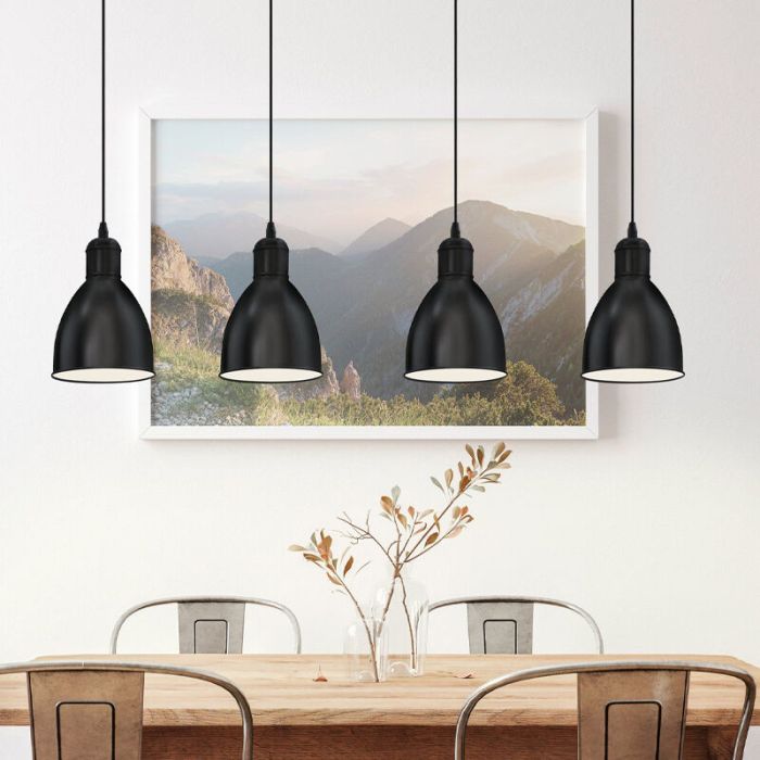 Metalowa industrialna lampa wisząca czarna, Lavinio