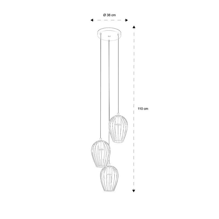 Metalowa industrialna lampa wisząca czarna, Kitana