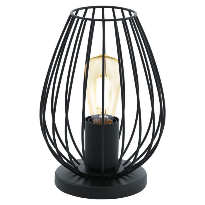 Metalowa nowoczesna lampa stołowa czarna, Kitana, z przełącznik