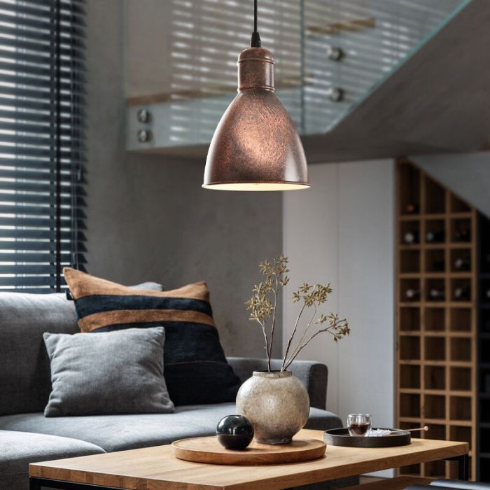 Metalowa rustykalna lampa wisząca miedziana, Lavinio