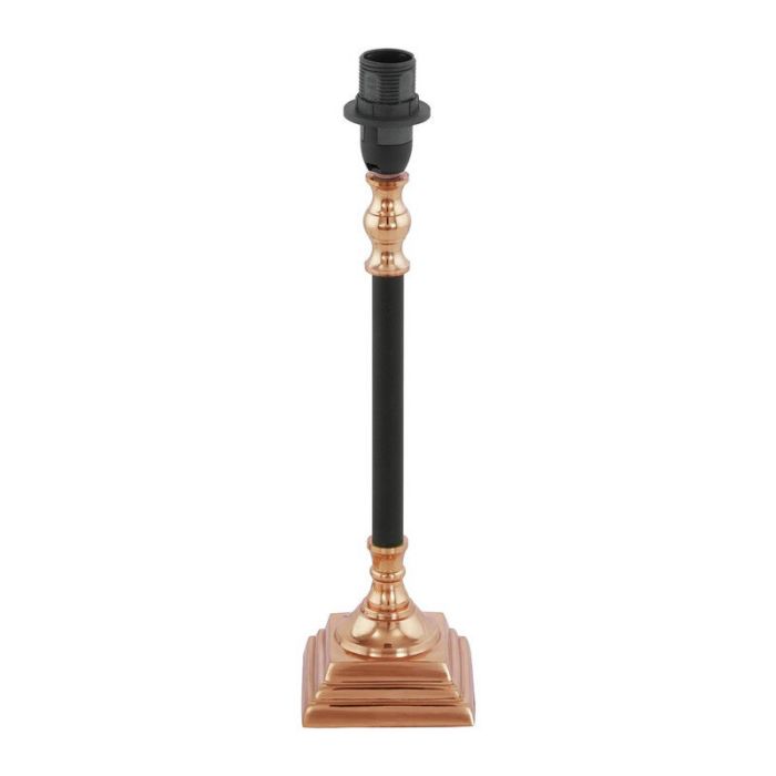 Metalowa klasyczna lampa stołowa bez abażur miedziana, Shane, z przełącznik