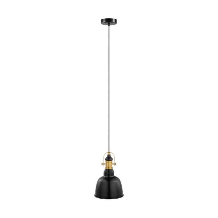Metalowa retro lampa wisząca czarna, Alain