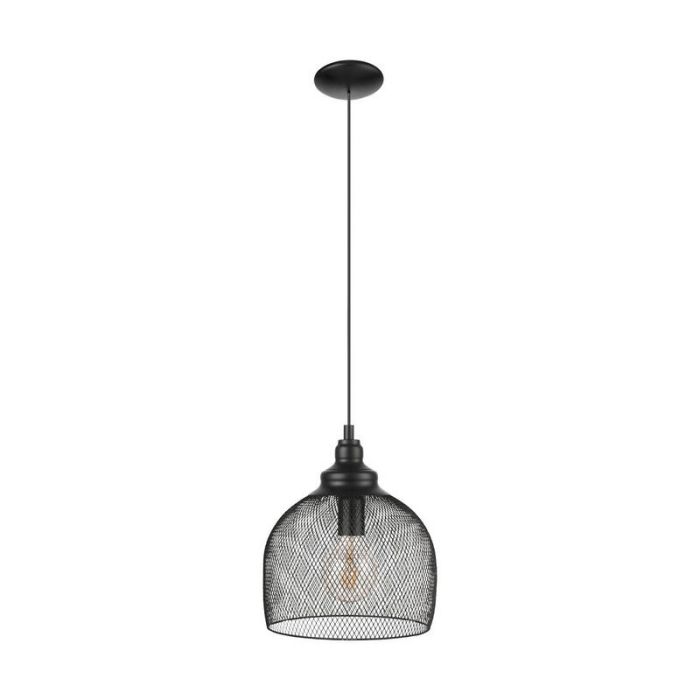 Stalowa industrialna lampa wisząca czarna, Aerys