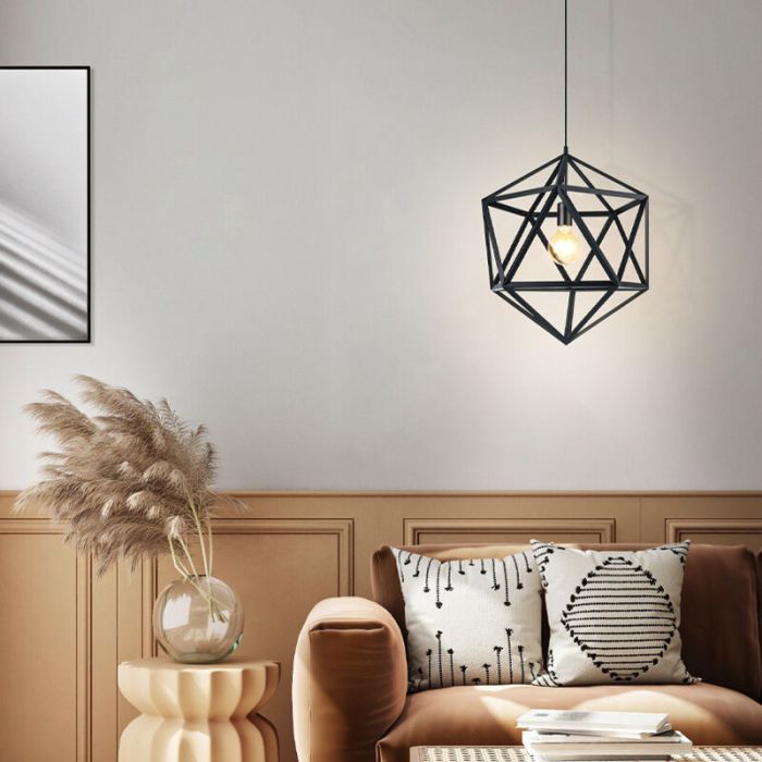 Metalowa industrialna lampa wisząca czarna, Agnita