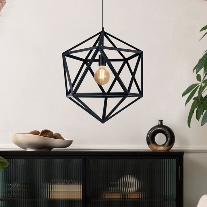 Metalowa industrialna lampa wisząca czarna, Agnita