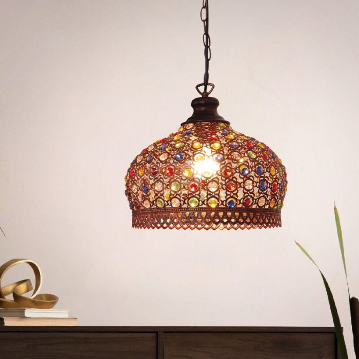 Metalowa orientalna lampa wisząca miedziana, Ahmad