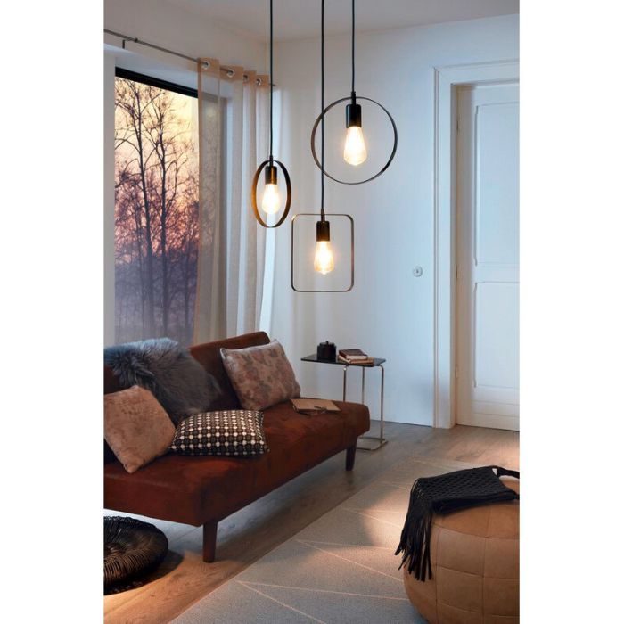 Metalowa retro lampa wisząca czarna, Aida