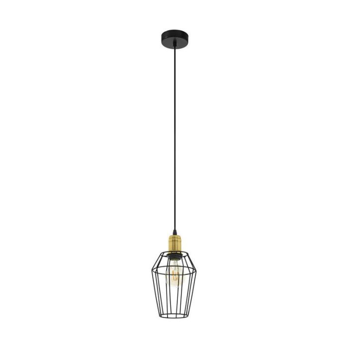 Metalowa industrialna lampa wisząca czarna, Aimen