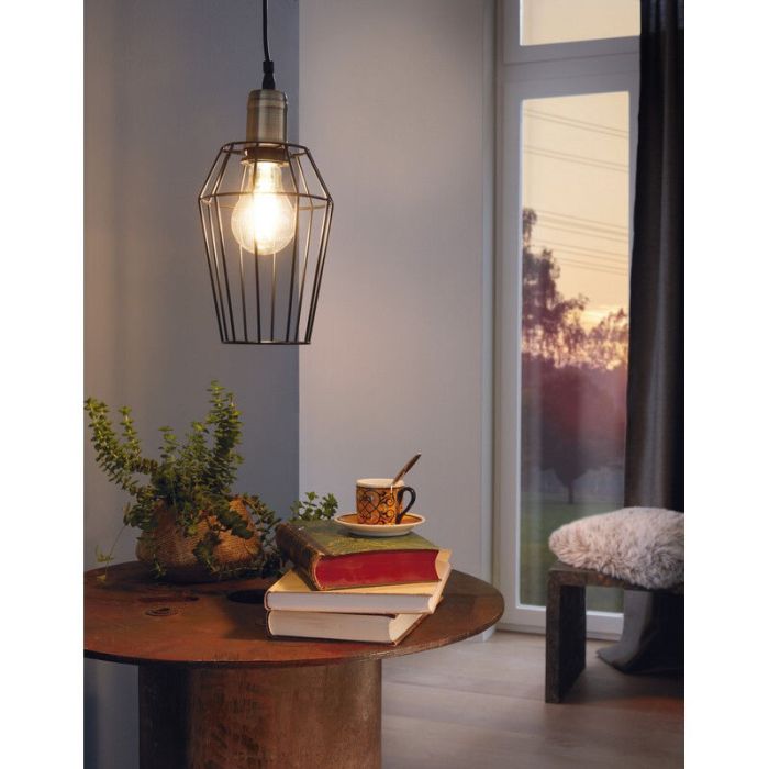 Metalowa industrialna lampa wisząca czarna, Aimen