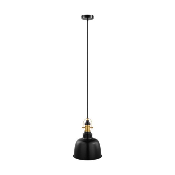Metalowa retro lampa wisząca czarna, Alain