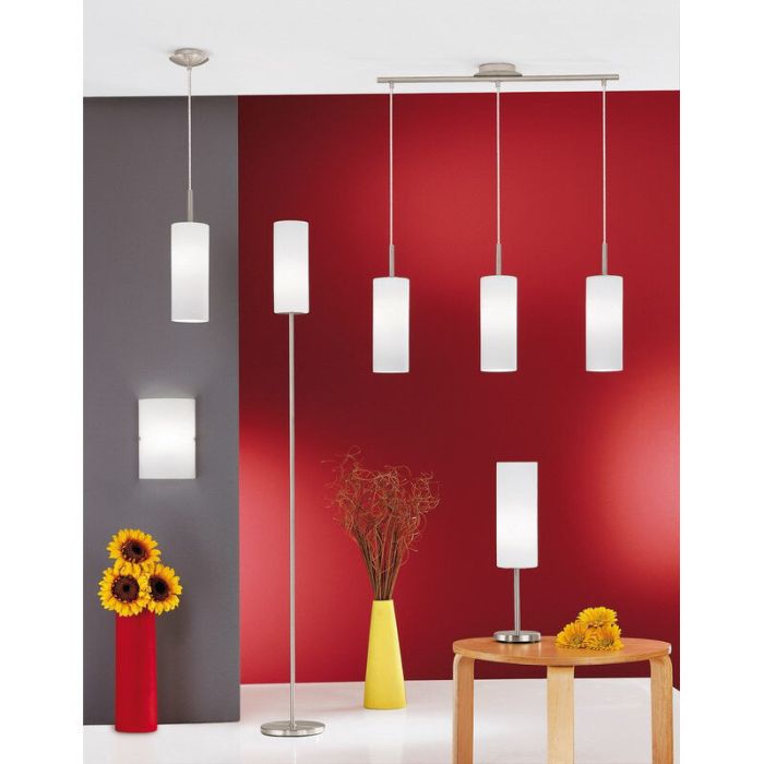 Szklana lampa stołowa niklowa, Ciuda, z przełącznik