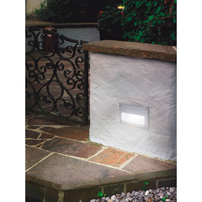 Aluminiowy wbudowany kinkiet zewnętrzny biały, Anke, IP44