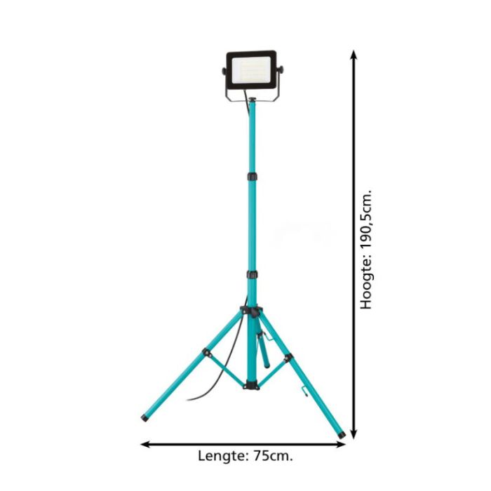 Aluminiowa lampa robocza niebieska, Angelos, 52W, 4000K LED, IP65, z przełącznik