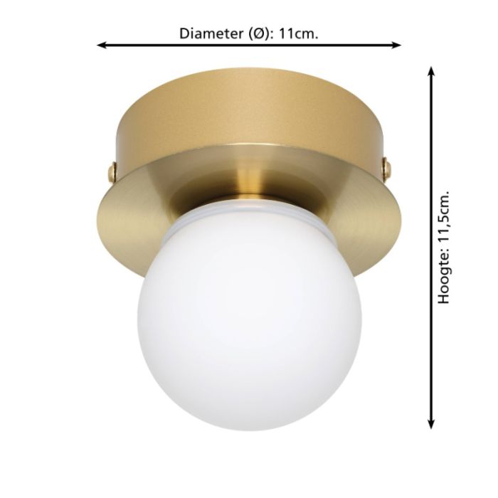 Stalowa nowoczesna lampa sufitowa złota, Escha, 3,3W, 3000K LED
