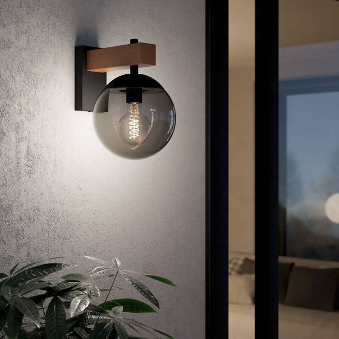 Szklana nowoczesna lampa zewnętrzna szara, Boris, IP44