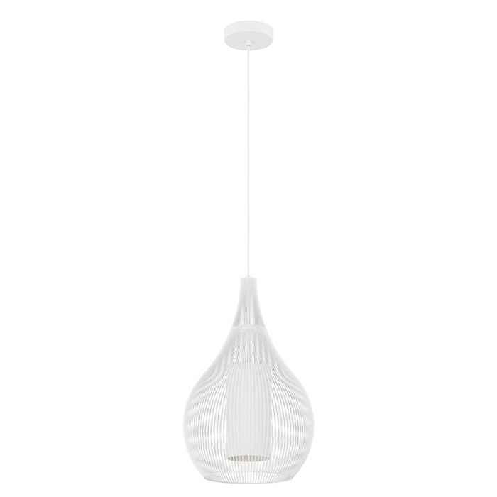 Szklana industrialna lampa wisząca biała, Maritima