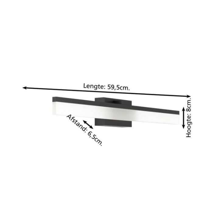 Aluminiowy nowoczesny kinkiet łazienkowy czarny, Michelle, 11W, 3000K LED, IP44