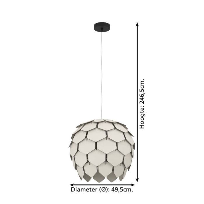 Drewniana design lampa wisząca szara, Latoya