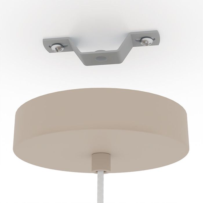 Aluminiowa industrialna lampa wisząca beżowa, Safira